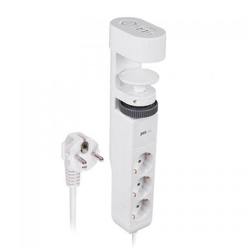 Удлинитель 3х1.5м на струбцине с заземл. с выкл. 3 USB выхода (2А+1С) IP20 ПВС 3х1 ETD-03U-150-wh (3х1.5) бел. JAZZway 5059535 5059535