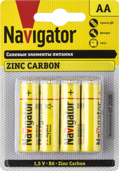 Элемент питания солевой 94 758 NBT-NS-R6-BP4 (блист.4шт) Navigator 94758 94758