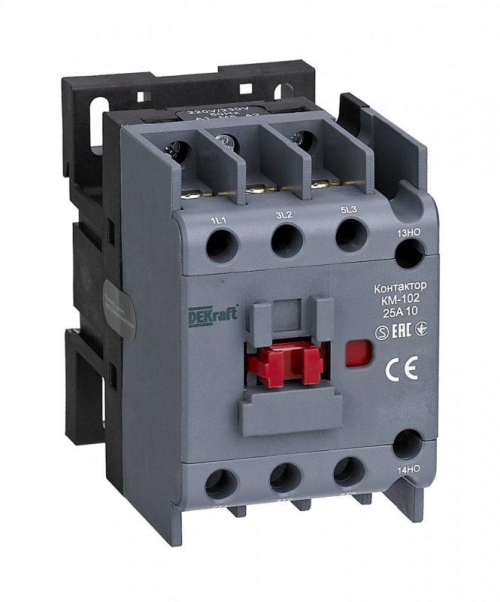 Контактор КМ-102 3п 25А кат. 230В AC 1НО AC-3 AC-4 DEKraft 22004DEK 22004DEK