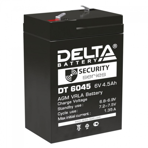 Аккумулятор 6В 4.5А.ч Delta DT 6045 DT6045