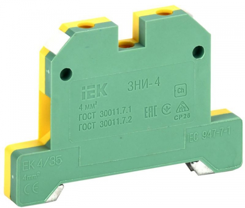 Зажим наборный ЗНИ-4PEN 4кв.мм (JXB-земля) IEK YZN20-004-K52 YZN20-004-K52