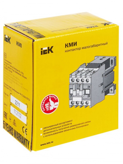 Контактор КМИ-11810 18А 24В/АС3 1НО IEK KKM11-018-024-10 KKM11-018-024-10