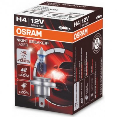 Автолампы OSRAM 64193 NL_HCB H4 (60/55) P43t-38 +150% Night Breaker Laser, 2 шт.