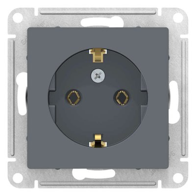 Механизм розетки 1-м СП Atlas Design с заземл. 16А грифель SchE ATN000743 ATN000743