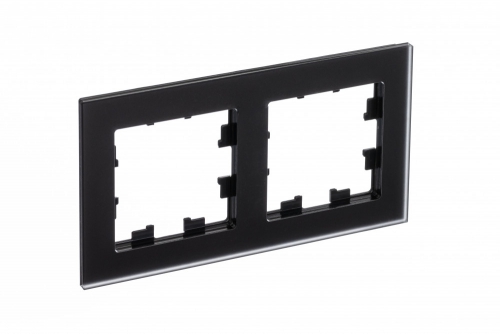 Рамка 2-м Atlas Design NATURE мат. стекло черн. SchE ATN331002 ATN331002