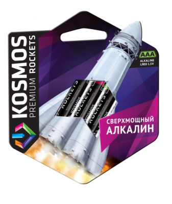 Элемент питания алкалиновый LR03 KOSMOS premium ROCKETS (блист. 4шт) Космос KOSLR03ROCKETS4BL KOSLR03ROCKETS4BL