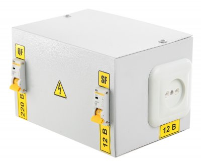 Ящик с понижающим трансформатором ЯТП 0.25 220/12B (2 авт. выкл.) ИЭК MTT12-012-0250 MTT12-012-0250