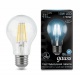 Лампа светодиодная филаментная Filament 10Вт A60 4100К нейтр. бел. E27 970лм GAUSS 102802210 102802210