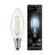 Лампа светодиодная филаментная Filament 7Вт свеча 4100К нейтр. бел. E14 580лм GAUSS 103801207 103801207