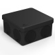 Коробка распределительная ОП 100х100х50мм двухкомпонентная безгалоген. (HF) для прямого монтажа черн. Промрукав 60-0300-9005 60-0300-9005