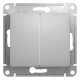 Выключатель 2-кл. СП Glossa 10А IP20 (сх. 5) 10AX механизм алюм. SE GSL000351 GSL000351