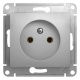 Розетка 1-м СП Glossa 16А IP20 без заземл. механизм алюм. SE GSL000341 GSL000341