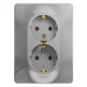 Розетка 2-м СП Glossa 16А IP20 с заземл. в сборе алюм. SE GSL000324 GSL000324