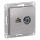 Розетка компьютерная + телевизионная 2-м AtlasDesign RJ45 кат.5E + TV механизм алюм. SE ATN000389 ATN000389