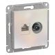 Розетка компьютерная + телевизионная 2-м AtlasDesign RJ45 кат.5E + TV механизм жемчуж. SE ATN000489 ATN000489