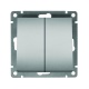 Выключатель 2-кл. СП Афина 10А IP20 механизм серебр. Universal A0023-S A0023-S