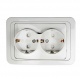 Розетка 2-м CLASSICO защ. шторки с заземл. 2128x бел. ASD / IN HOME 4690612000985 4690612000985