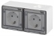 Розетка Эксперт 11-2504-01 2х2P+E гориз. IP55 шторки 16А-250В ОУ бел. Эра Б0063262 Б0063262