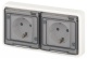 Розетка Эксперт 11-2523-01 2х2P+E гориз. IP55 16А-250В СУ бел. Эра Б0063276 Б0063276