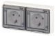 Розетка Эксперт 11-2524-01 2х2P+E гориз. IP55 шторки 16А-250В СУ бел. Эра Б0063254 Б0063254