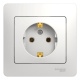 Розетка 1-м СП Glossa 16А IP20 с заземл. в сборе бел. SE GSL000142 GSL000142