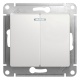 Выключатель 2-кл. СП Glossa 10А IP20 (сх. 5а) 10AX с подсветкой механизм бел. SE GSL000153 GSL000153