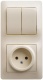 Блок комбинированный Glossa (розетка + 2-кл. выкл.) беж. SE GSL000272 GSL000272
