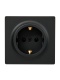 Розетка 1-м ОП LETO с заземл. ПБТ черн. бархат LEZARD 752-4200-122B 752-4200-122B