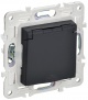 Розетка 1-м SKANDY 16А IP44 с заземл. защ. шторки с крышкой SK-R11G графит IEK SK-R16-16-44-K53 SK-R16-16-44-K53