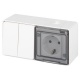 Блок розетка с выключателем Эксперт 11-7502-01 двойн. IP55 16A(10AX)-250В ОУ белый Эра Б0063270 Б0063270