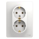 Розетка 2-м СП Glossa 16А IP20 с заземл. в сборе бел. SE GSL000124 GSL000124