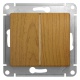 Выключатель 2-кл. СП Glossa 10А IP20 (сх. 5) 10AX механизм дерево дуб SE GSL000551 GSL000551