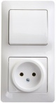 Блок комбинированный Glossa (розетка + 1-кл. выкл.) бел. SE GSL000160 GSL000160