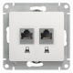 Розетка компьютерная 2-м Glossa RJ45 кат.5E механизм бел. SE GSL000185KK GSL000185KK