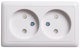 Розетка 2-м ОП Хит 16А IP20 без заземл. защ. шторки бел. SE RA16-233-B RA16-233-B