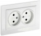 Розетка 2-м СП BRITE РС12-2-БрБ 10А в сборе без заземл. без защ. шторок бел. IEK BR-R20-10-K01-F BR-R20-10-K01-F