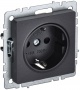 Розетка BRITE РС11-1-0-БрЧ 16А с заземл. без защ. шторки черн. IEK BR-R11-16-K02 BR-R11-16-K02