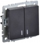 Выключатель 2-кл. СП BRITE ВС10-2-1-БрЧ 10А с инд. черн. IEK BR-V20-1-10-K02 BR-V20-1-10-K02