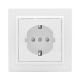 Розетка 1-м СП Минск 16А IP20 с заземл. защ. шторки бел. Basic EKF ERR16-028-100 ERR16-028-100