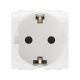 Розетка 1-м СП Brava 2мод. защ. шторки с заземл. бел. DKC 76482B 76482B