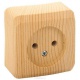 Розетка 1-м ОП Этюд Дача 16А IP20 250В без заземл. без защ. шторок сосна SE PA16-001D PA16-001D