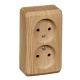 Розетка 2-м ОП Этюд Дача 16А IP20 250В без заземл. без защ. шторок сосна SE PA16-005D PA16-005D