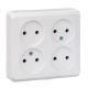 Розетка 4-м ОП Этюд 16А IP20 250В без с заземл. без защ. шторок бел. SE PA16-205B PA16-205B