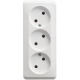 Розетка 3-м ОП Этюд 16А IP20 250В без заземл. без защ. шторок бел. SE PA16-009B PA16-009B