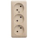 Розетка 3-м ОП Этюд 16А IP20 250В без заземл. без защ. шторок сосна SE PA16-009D PA16-009D