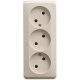 Розетка 3-м ОП Этюд 16А IP20 250В без заземл. без защ. шторок крем. SE PA16-009K PA16-009K
