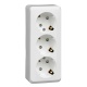 Розетка 3-м ОП Этюд 16А IP20 250В с заземл. защ. шторки бел. SE PA16-012B PA16-012B
