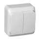 Выключатель 2-кл. ОП Этюд 10А IP20 с подсветкой бел. SE BA10-006B BA10-006B