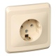 Розетка 1-м СП Этюд 16А IP20 250В с заземл. без защ. шторок крем. SE PC16-003K PC16-003K