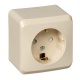Розетка 1-м ОП Этюд 16А IP20 250В с заземл. защ. шторки крем. SE PA16-004K PA16-004K